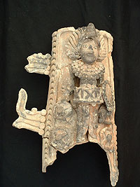 La Joyanca Incense Burner decorations - Maya Archaeology Site